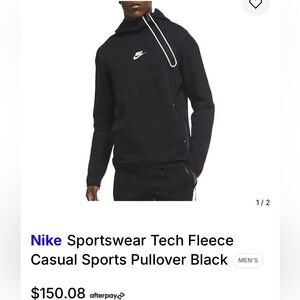 Nike sportswear tech fleece reflective Black Hoodie sz small